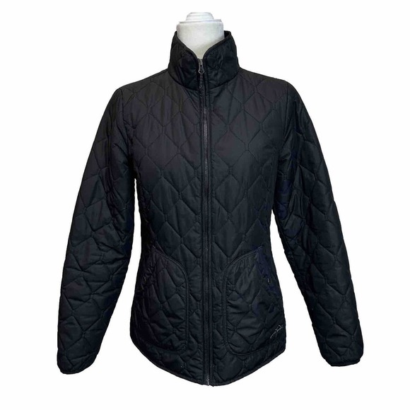 Eddie Bauer Jackets & Blazers - Eddie Bauer Women S Quilted Puffer Jacket Long Sleeve Black Pockets Turtle Neck